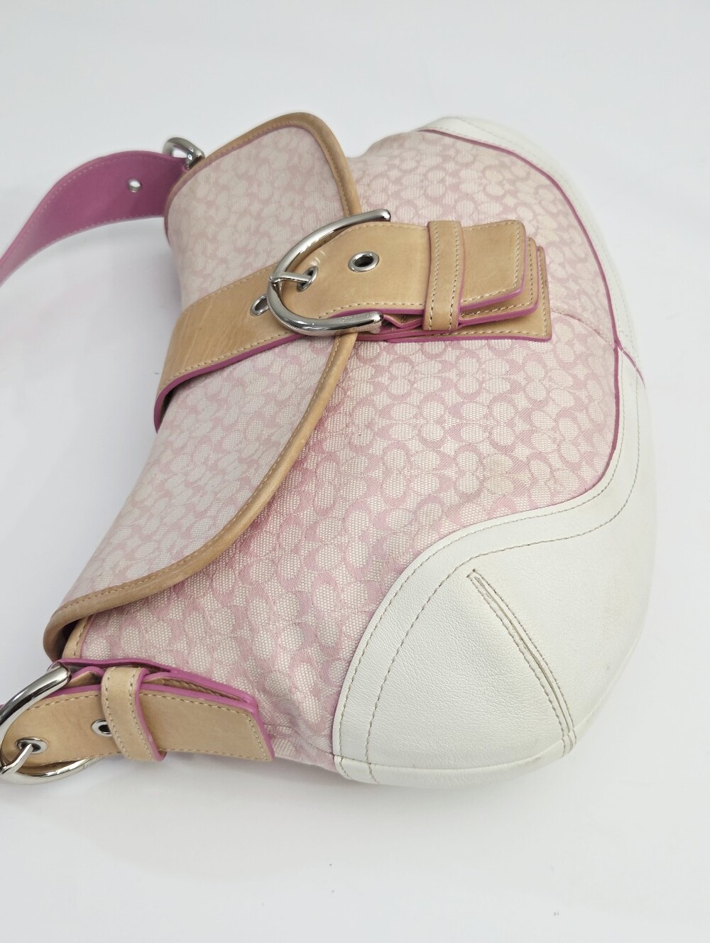 VINTAGE Y2K COACH MINI SIGNATURE SOHO BUCKLE FLAP SHOULDER BAG 6808 - Picture 4 of 14